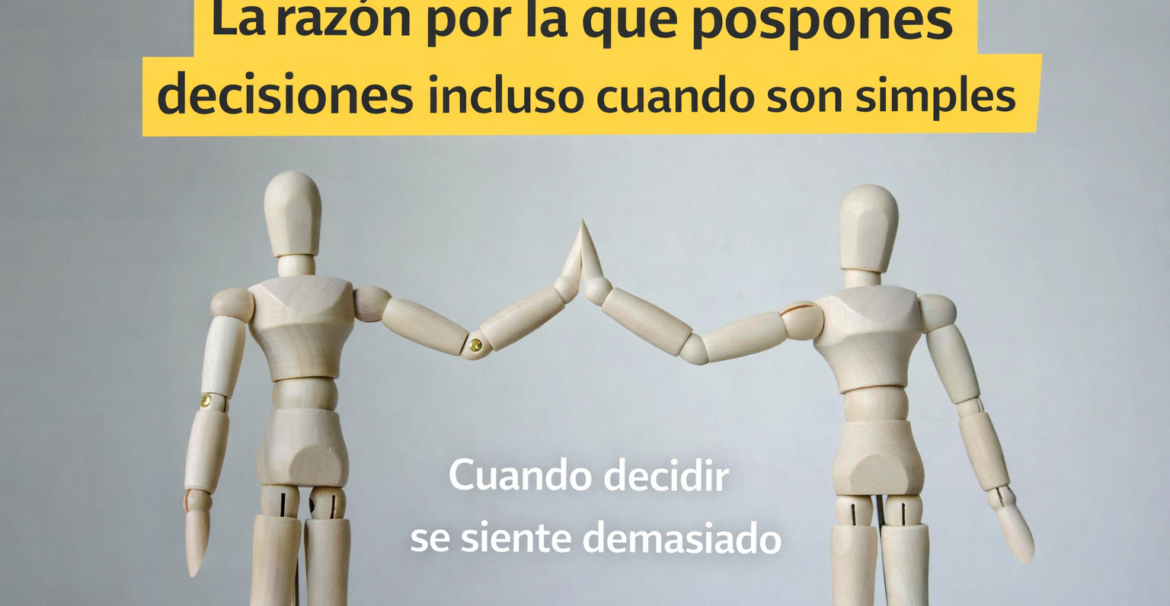 Representación visual de una decisión pendiente y falta de claridad