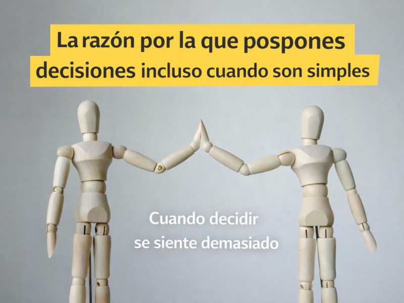 Representación visual de una decisión pendiente y falta de claridad