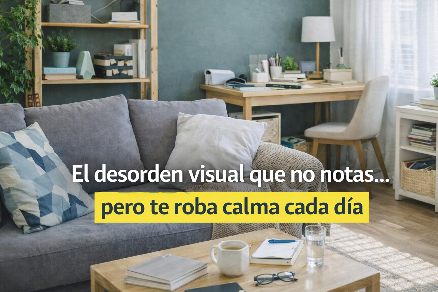 Estancia del hogar con desorden visual que genera sensación de saturación